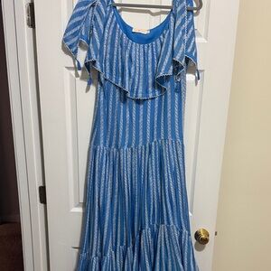 Tory Burch Blue Embroidered Dress